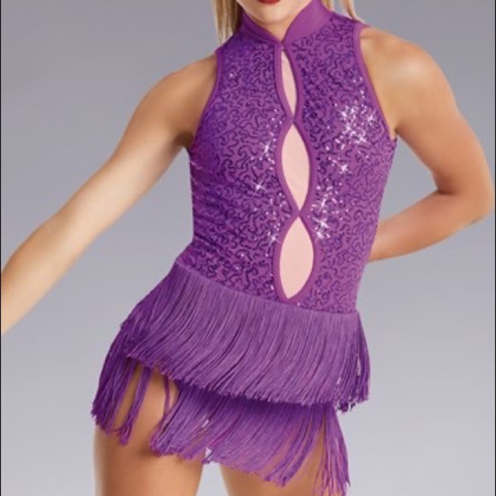balera KEYHOLE FRONT FRINGE DRESS
D10969 Electric Purple/ Size SA(Adult Small)